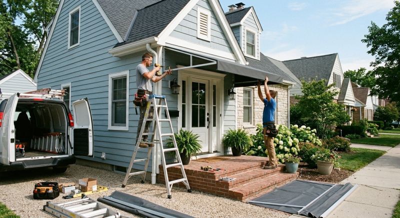 Entrance Awning Installation in Marin County, CA