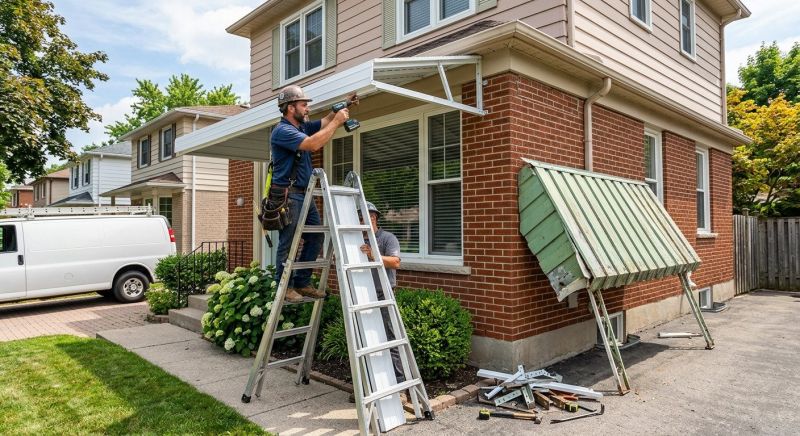 Aluminum Awning Installation in Sonoma County, CA